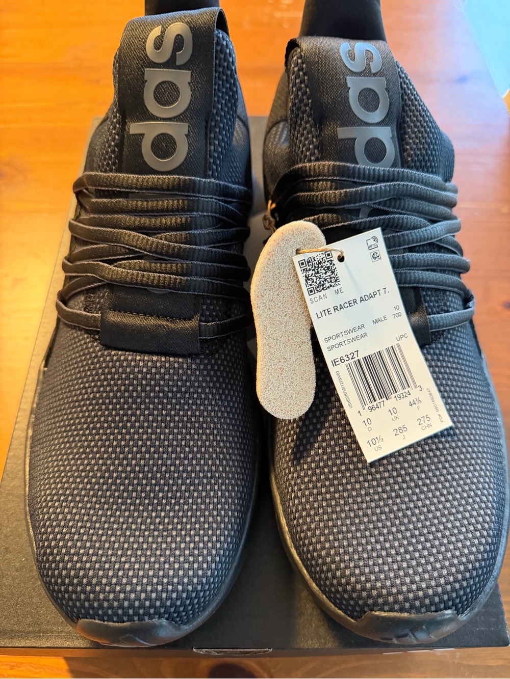 adidas Men’s Black Lite Racer Adapt Knit Slip-On Sneakers - NWT Size 10.5